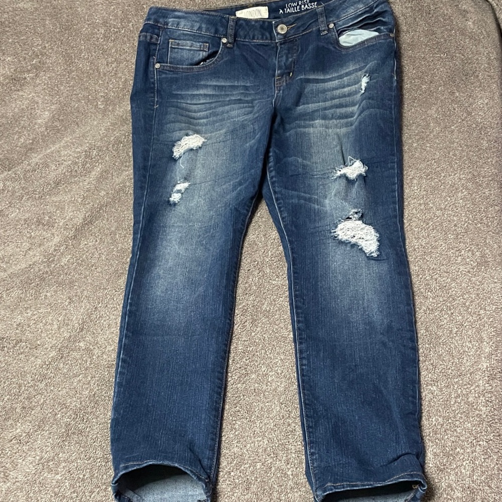 Low Rise Blue Jeans